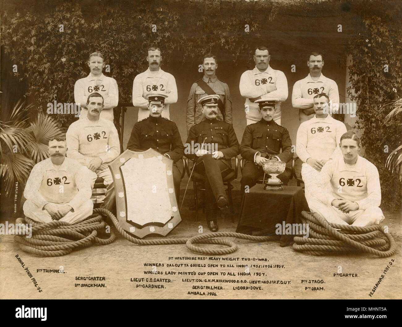 India - 1st Wiltshire Regiment Heavyweight Tug of War Team Stock Photo