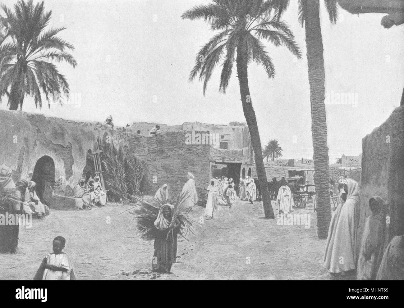 ALGERIA. Biskra. Oasis de Sidi Okba 1895 old antique vintage print ...