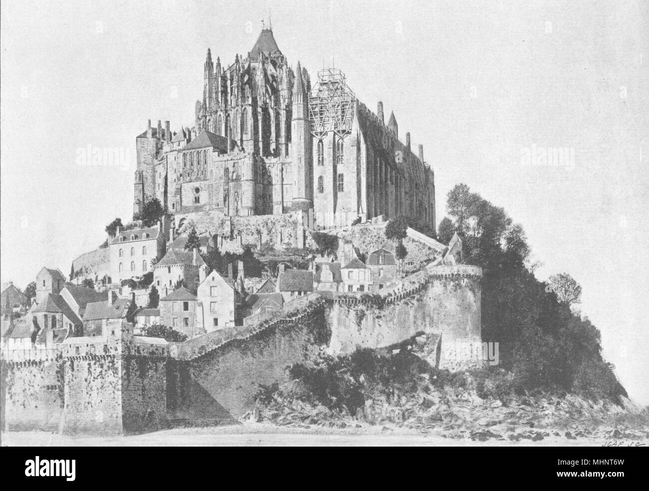 MANCHE. Mont- St- Michel. Ensemble Nord- Est 1895 old antique print picture Stock Photo