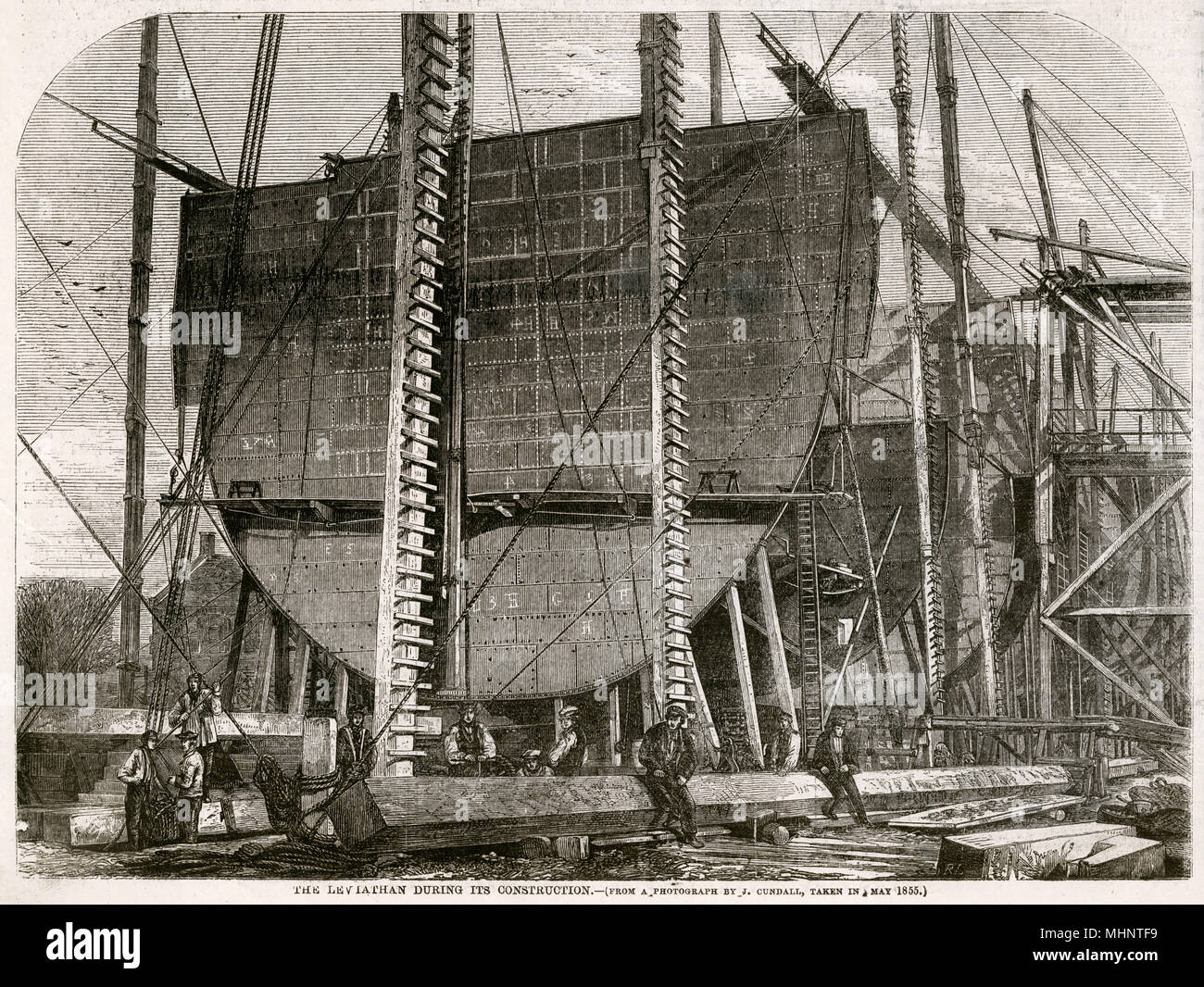Construction of The Leviathan later Great Eastern 1855 Stock Photo