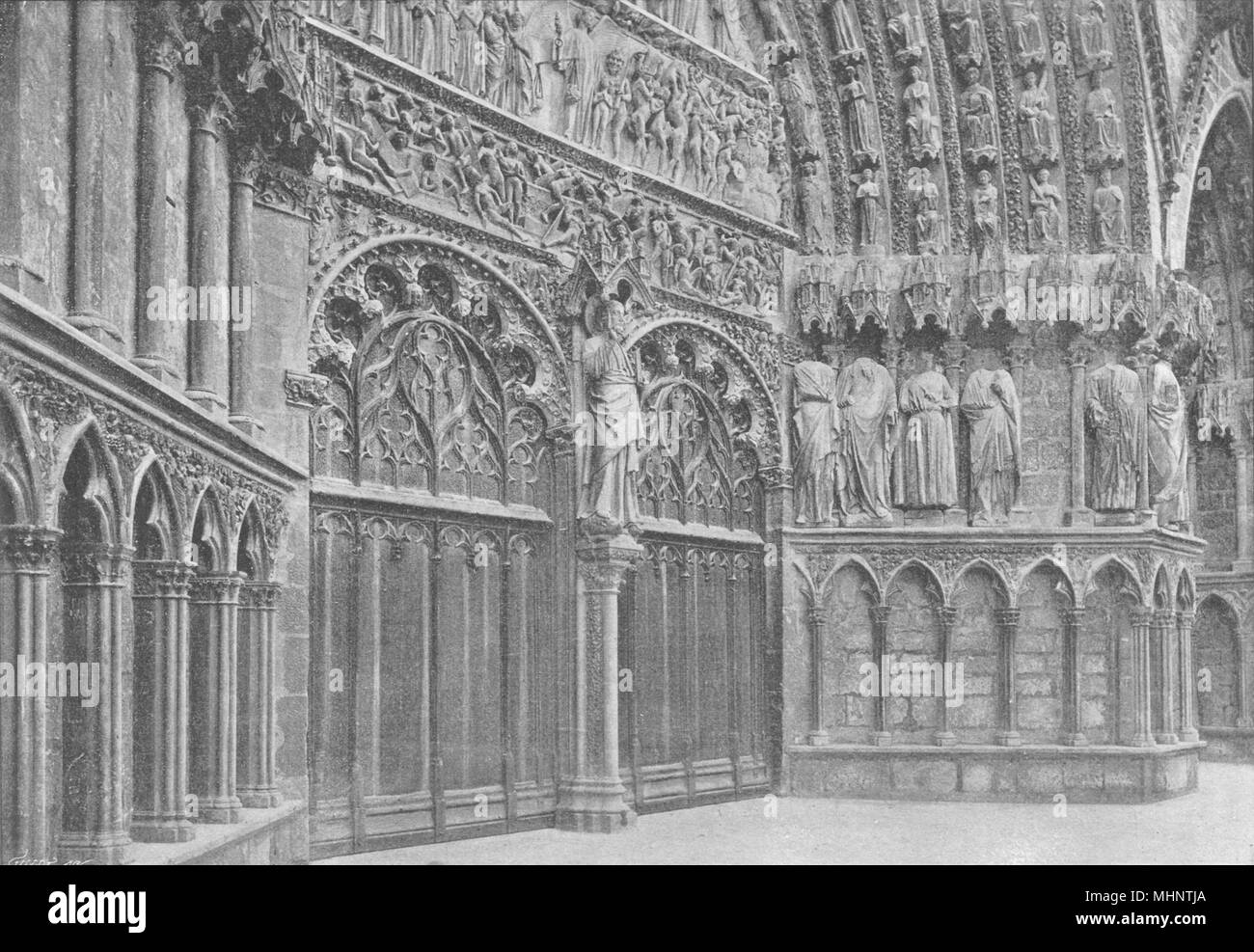CHER. Bourges. Cathédrale. Portail Ouest. Ensemble 1895 old antique print Stock Photo