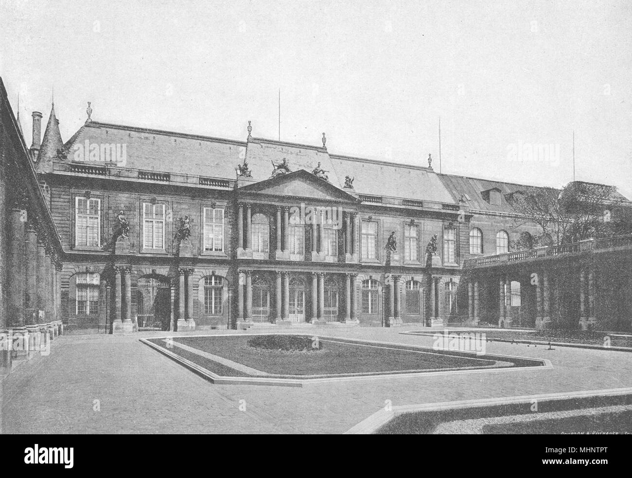 PARIS. Palais des Archives 1895 old antique vintage print picture Stock Photo