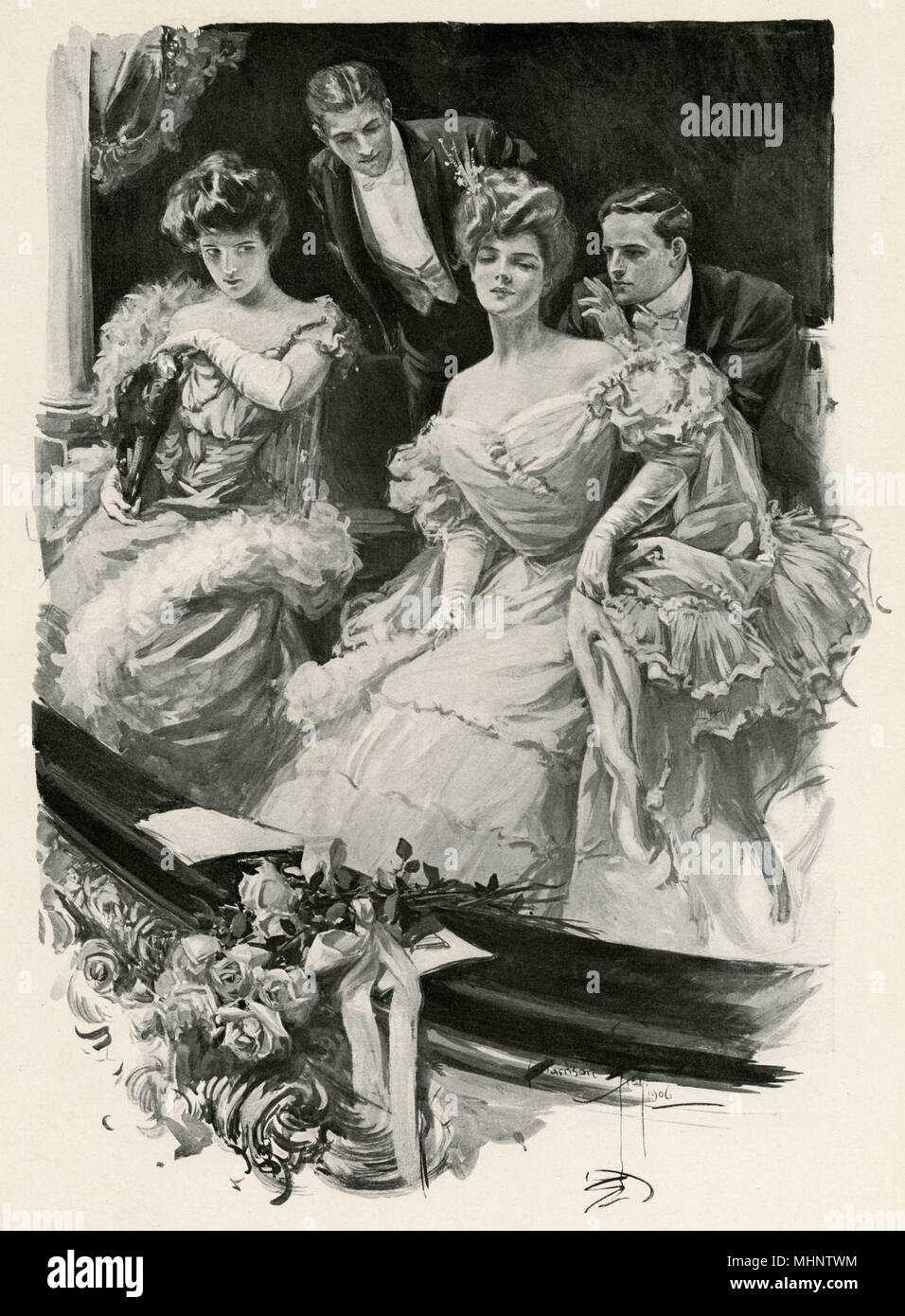 Rivals at the theatre 1906 Stock Photo
