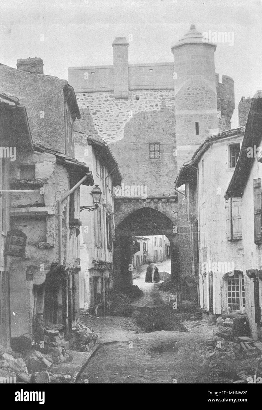 DEUX- SÈVRES. Parthenay. Porte St- Jacques 1895 old antique print picture Stock Photo