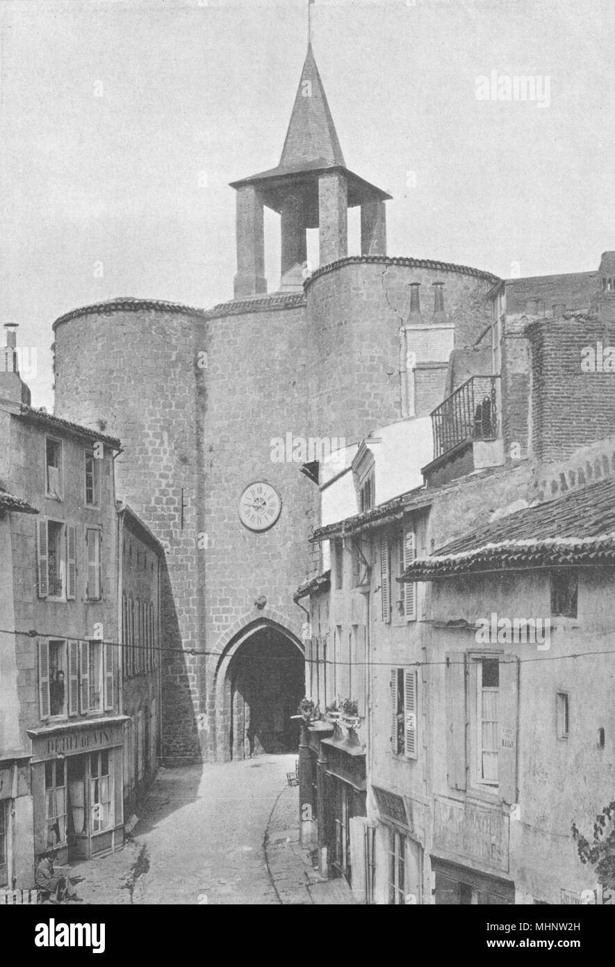 DEUX- SÈVRES. Pl. MLCIX- Parthenay. Porte de Ville 1895 old antique print Stock Photo