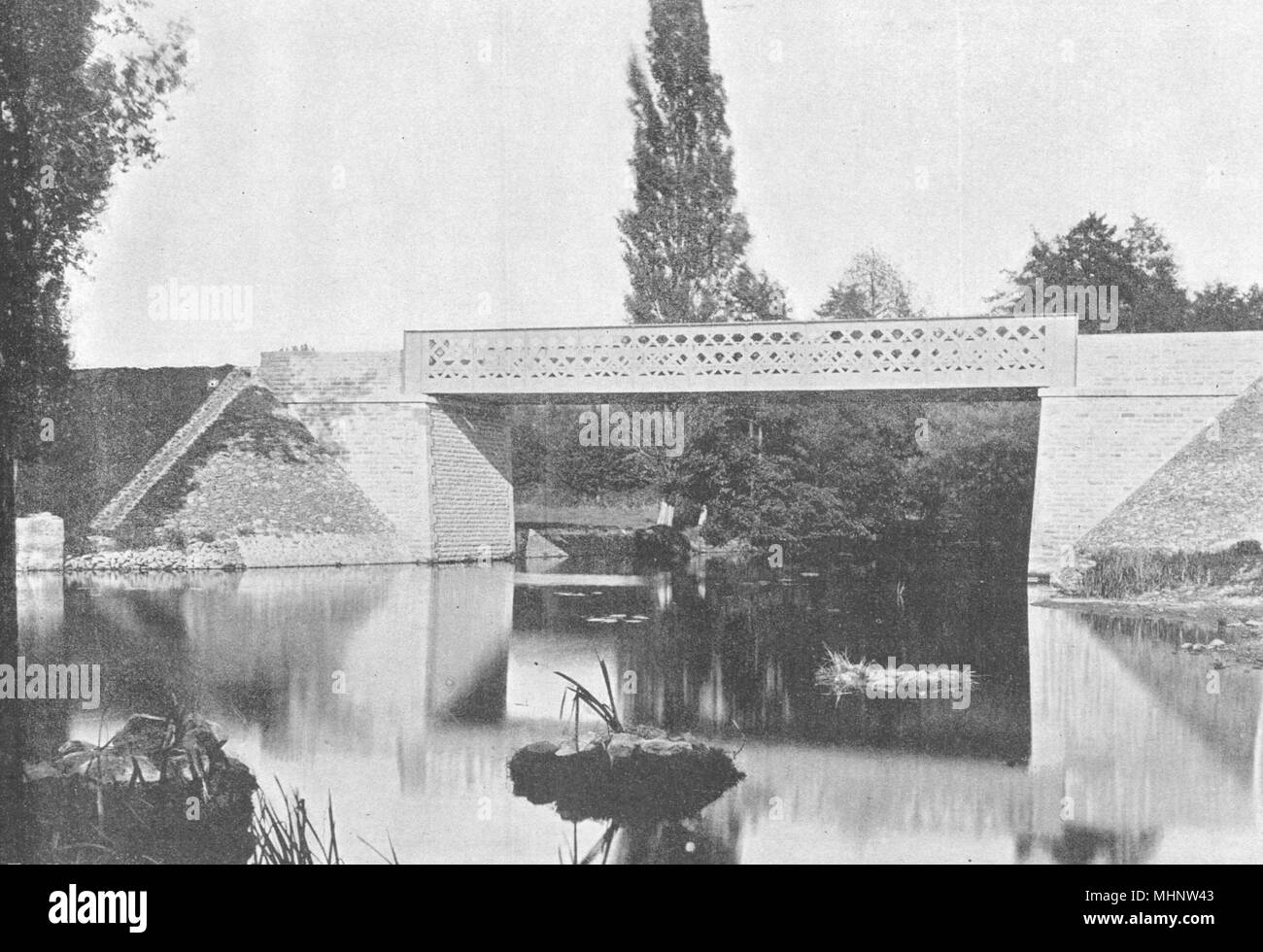 MAINE- ET- LOIRE. St- Lambert- du- Lattay. Pont Vesigon 1895 old antique print Stock Photo