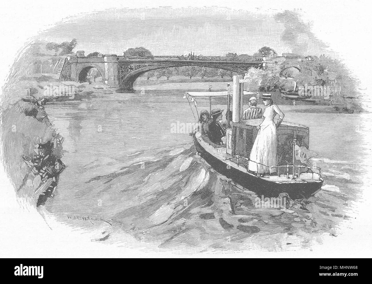 BERKSHIRE. The Albert bridge 1901 old antique vintage print picture Stock Photo