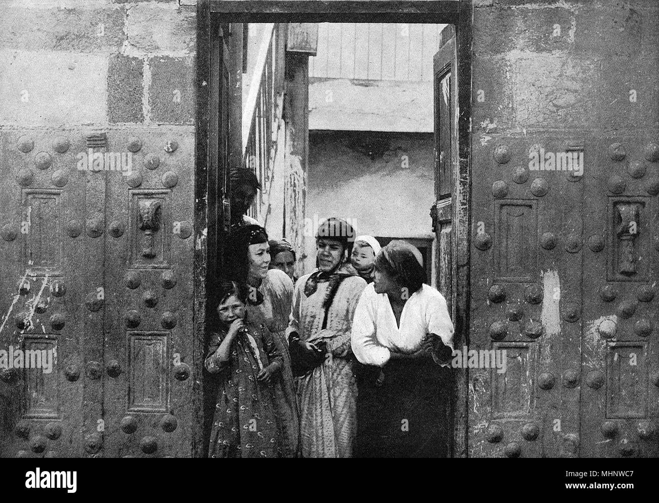 Women and children of Tiberias, Holy Land Stock Photo