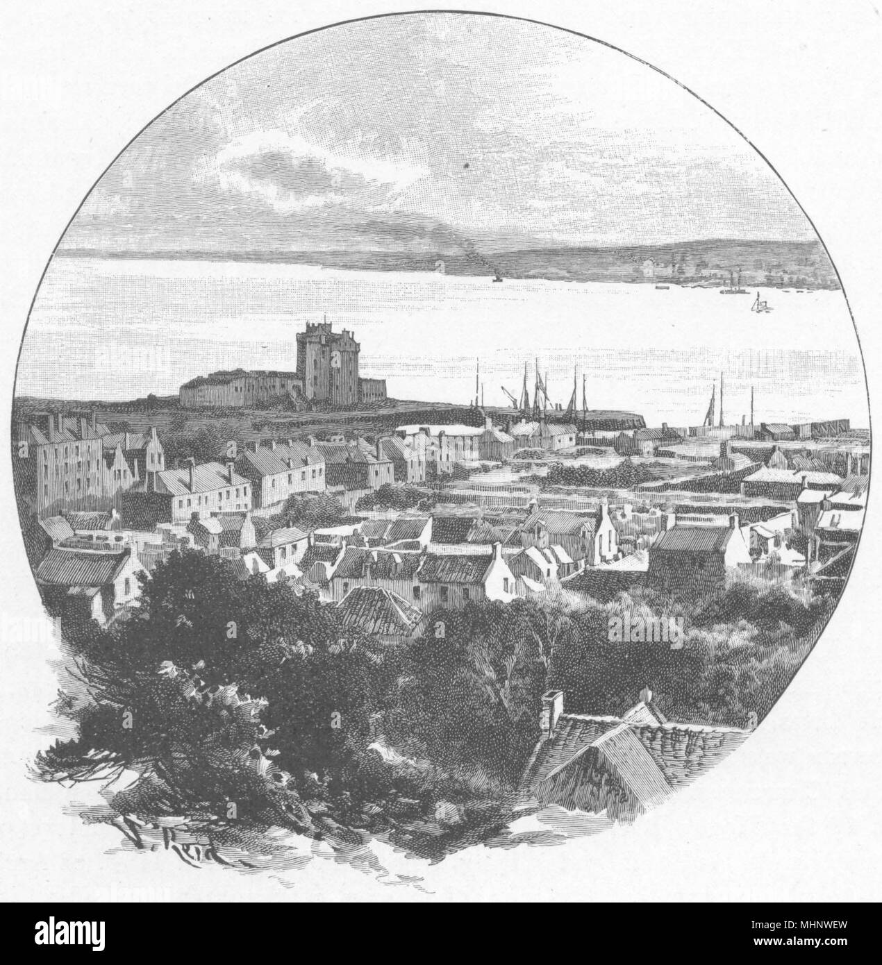 SCOTLAND. Dundee, from Broughty Ferry 1901 old antique vintage print picture Stock Photo