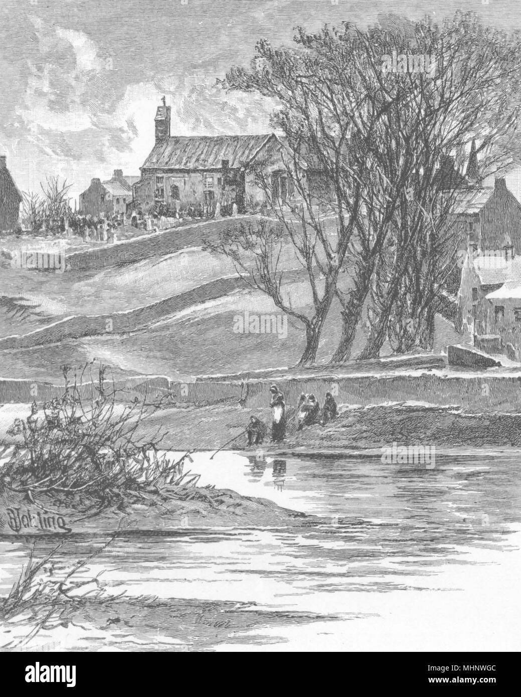 NORTHUMBERLAND. Bellingham church 1901 old antique vintage print