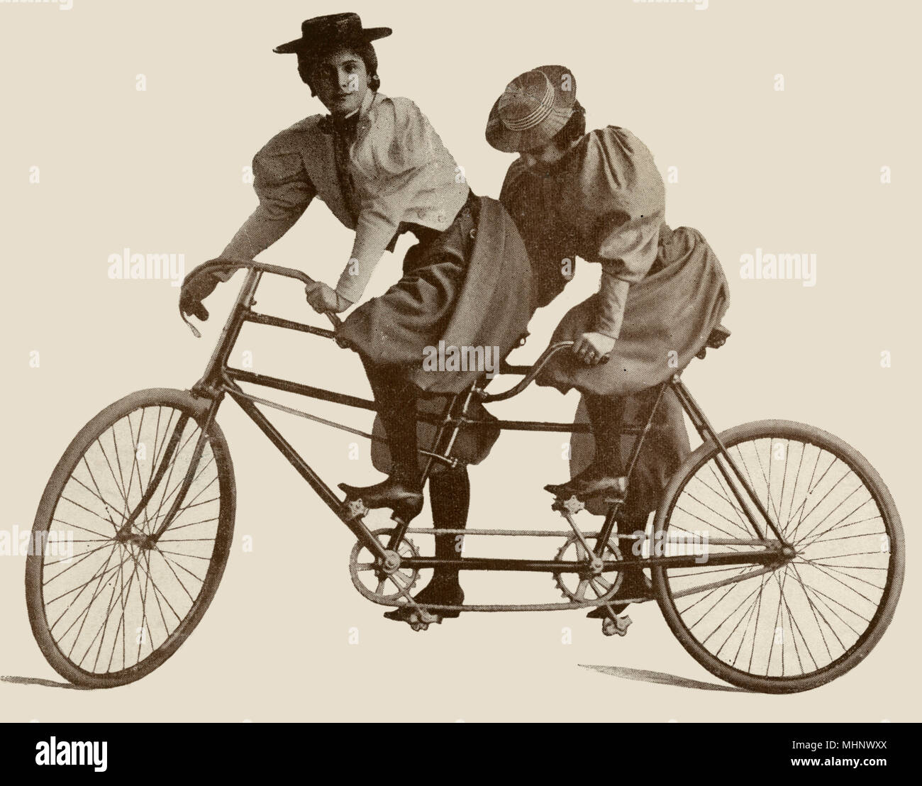 Bicycle Built for Two 1896 Stock Photo