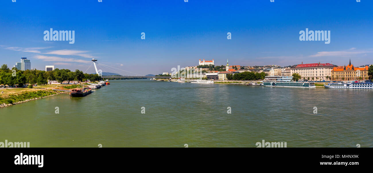 Danube river in Bratislava - Slovakia Stock Photo
