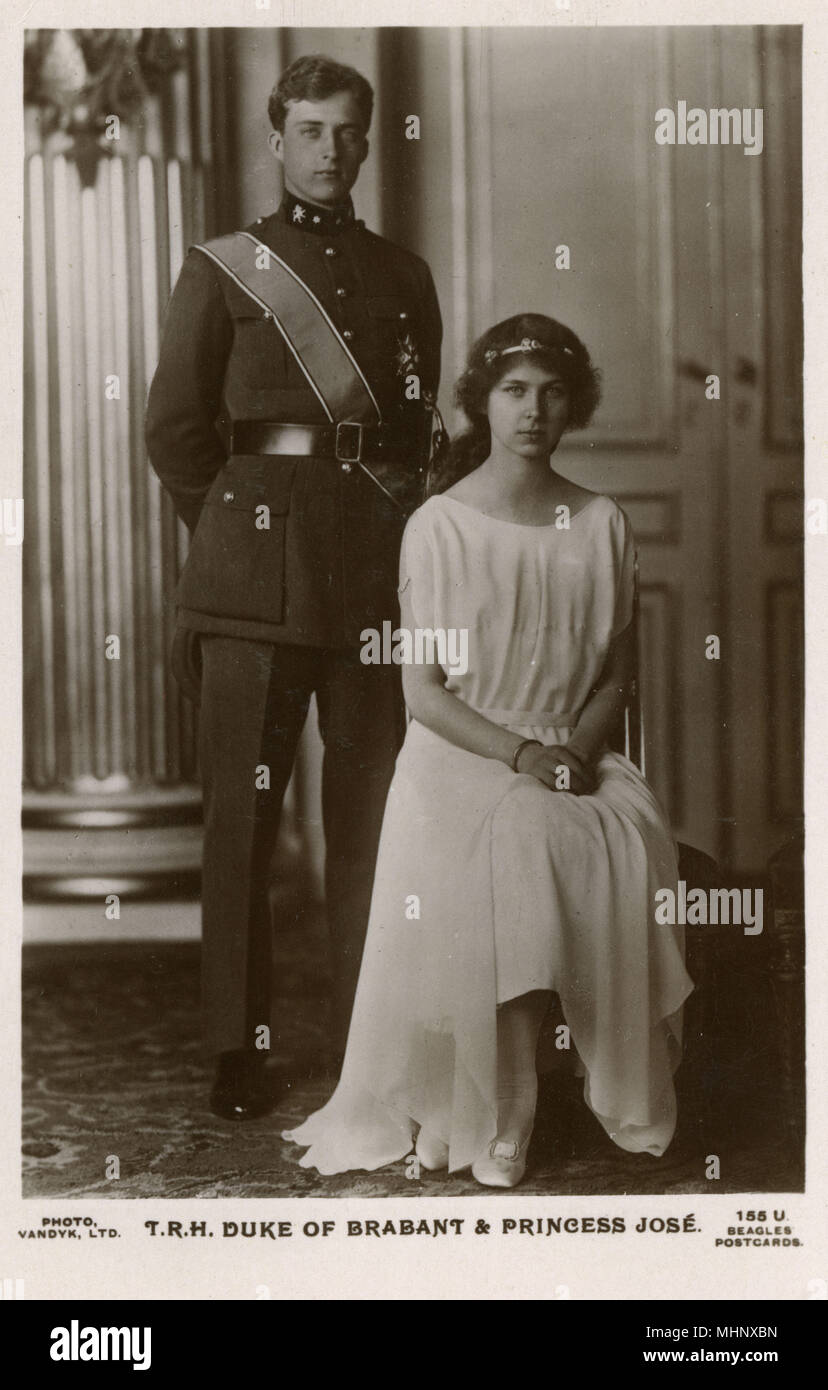 Duke of Brabant and Princess Marie Jose of Belgium Stock Photo