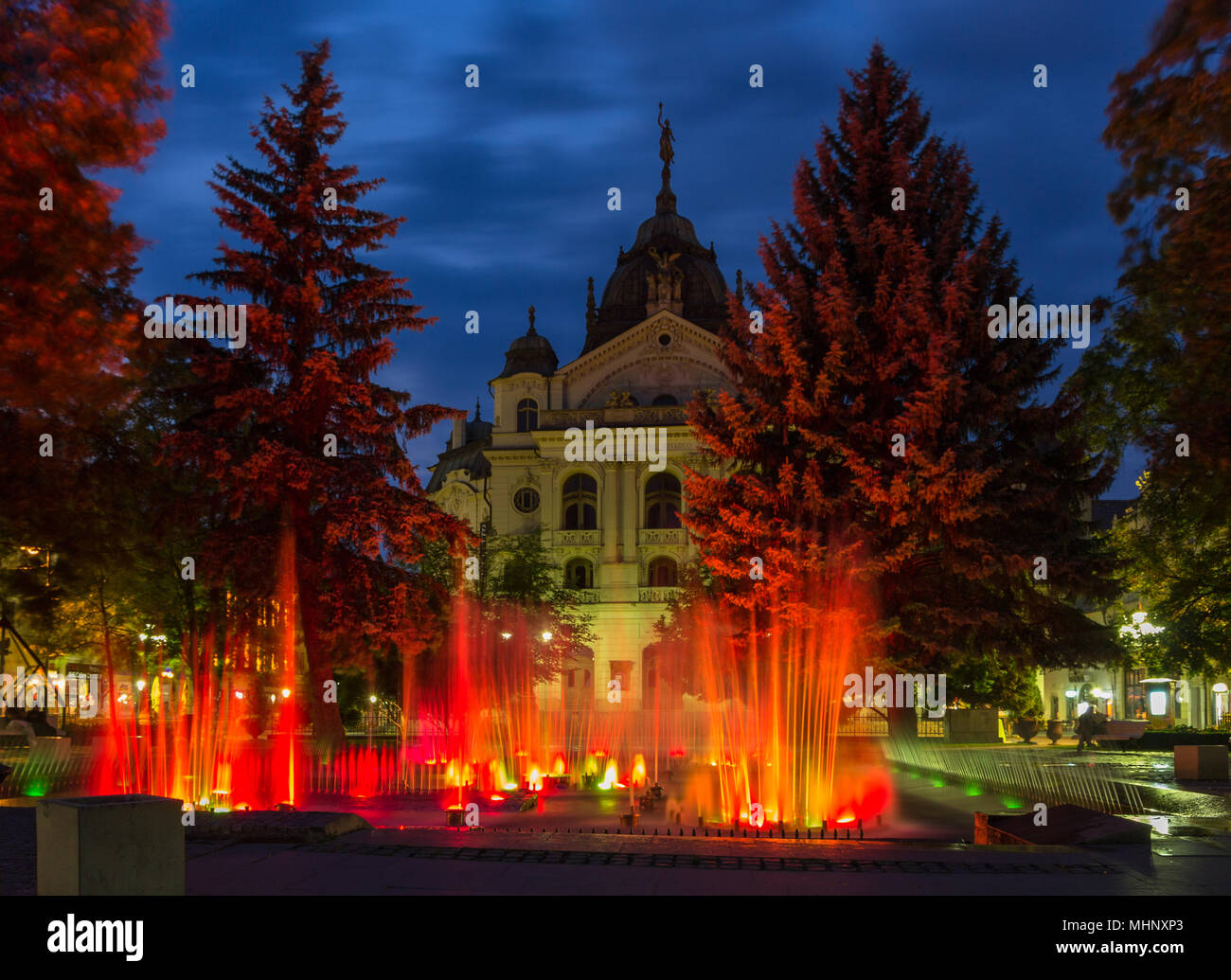 Fountain in front of State Theatre, Kosice, Slovakia Stock Photo