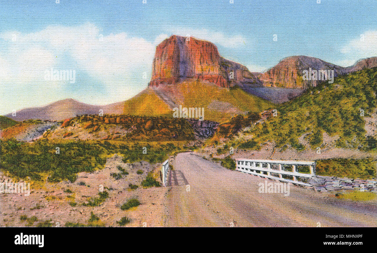 Postcard booklet highest point in texas usa stock photo alamy