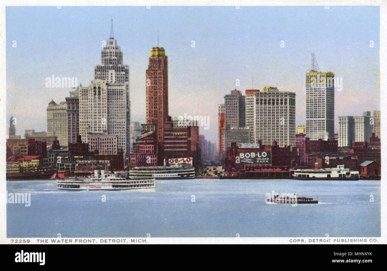 View of the waterfront, Detroit, Michigan, USA Stock Photo Alamy