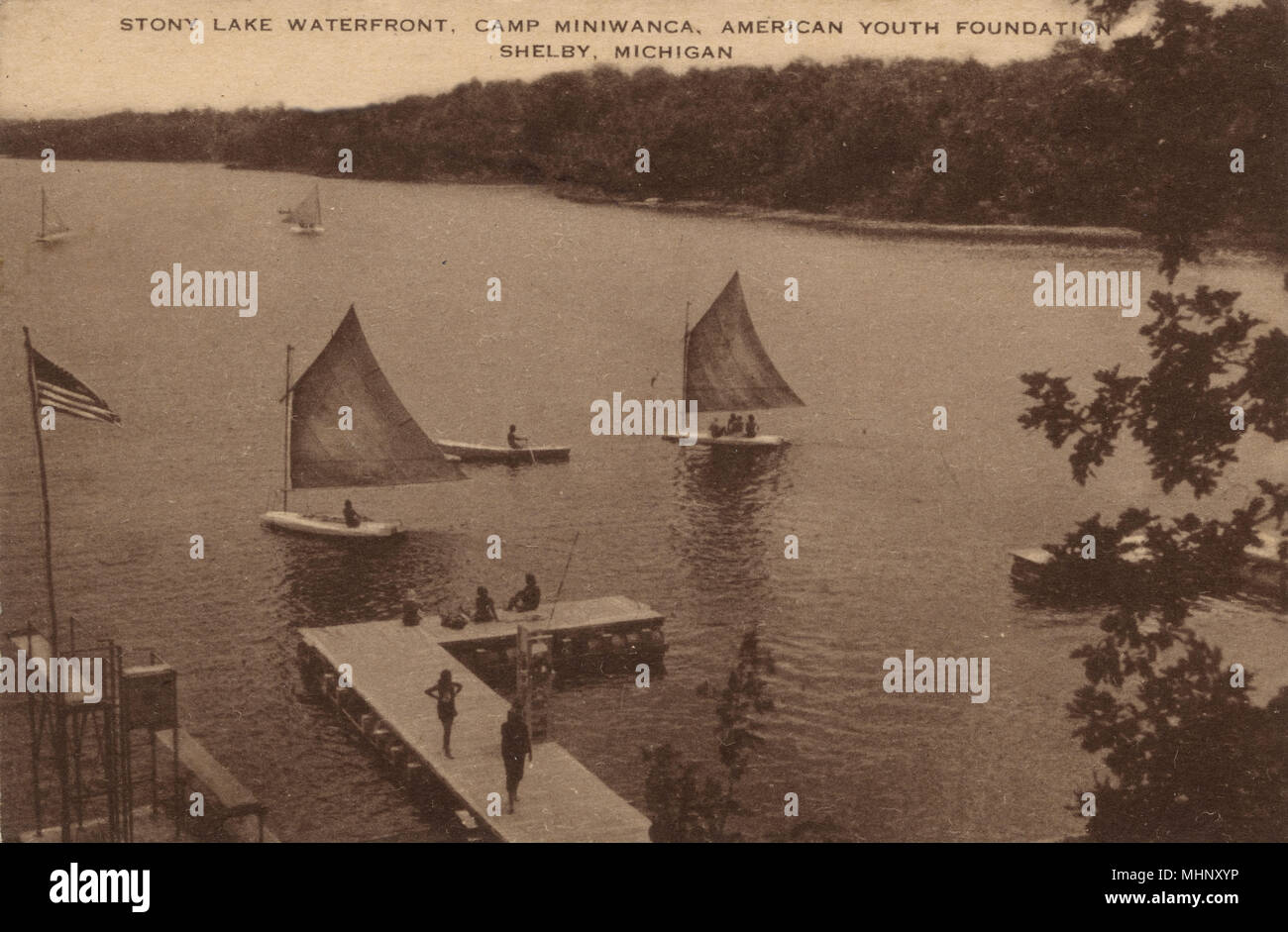 Stony Lake waterfront, Shelby, Michigan, USA Stock Photo