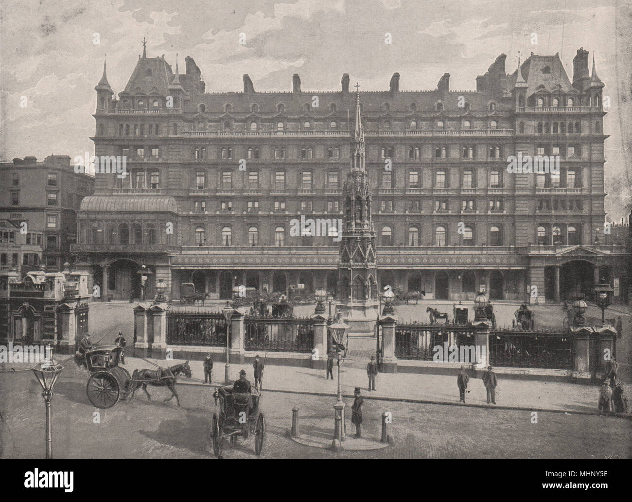 The Charing Cross Hotel. London 1896 old antique vintage print picture Stock Photo Alamy