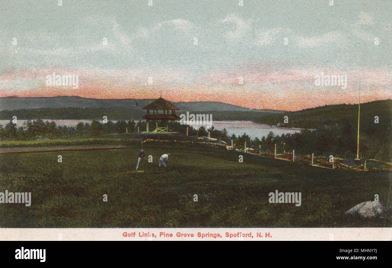 Golf Links, Pine Grove Springs, Spofford, New Hampshire, USA.      Date: circa 1904 Stock Photo