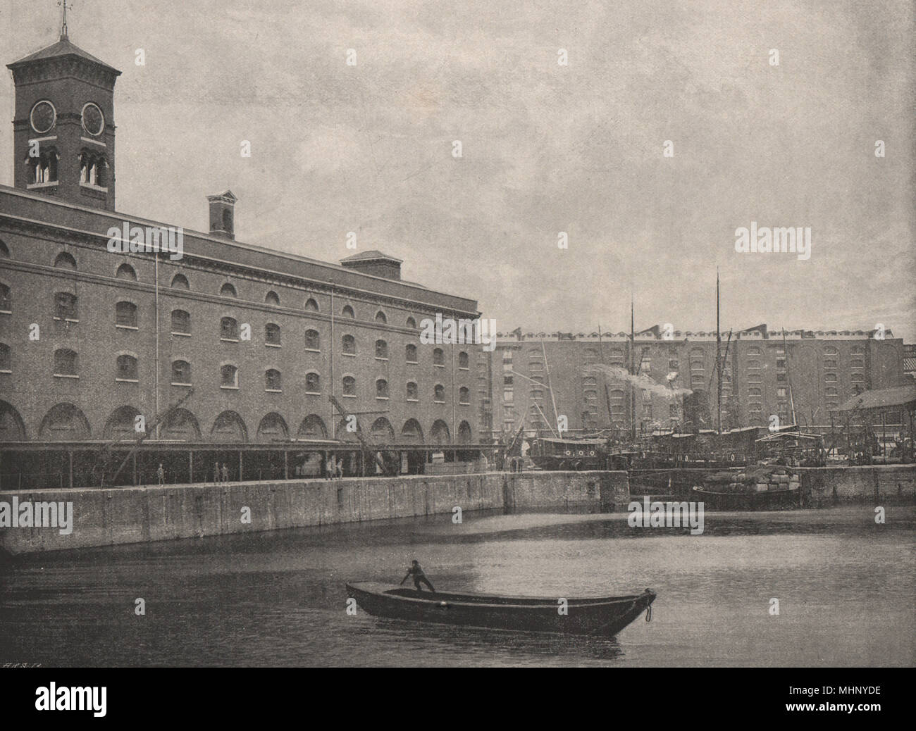 St. Katharine's Dock. London. Ships 1896 old antique vintage print picture Stock Photo