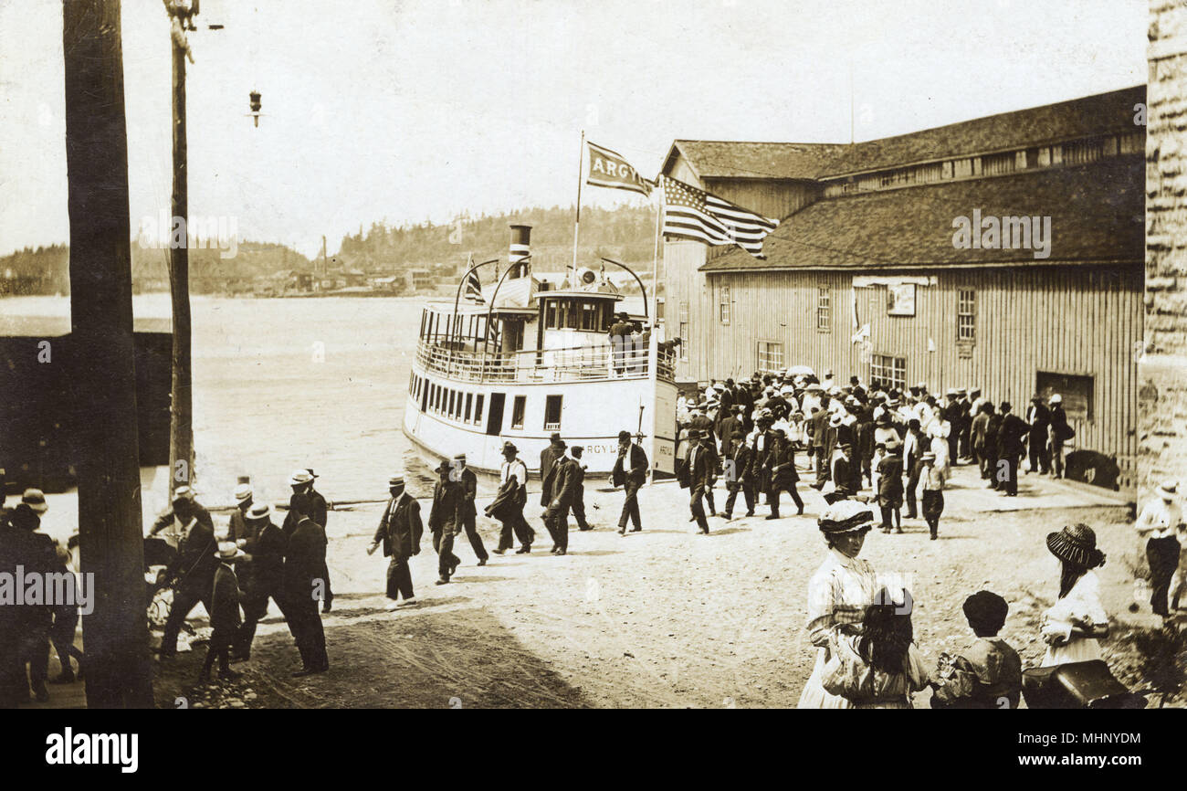 Steamer Argyle at Kenora ferry landing, Ontario, Canada Stock Photo