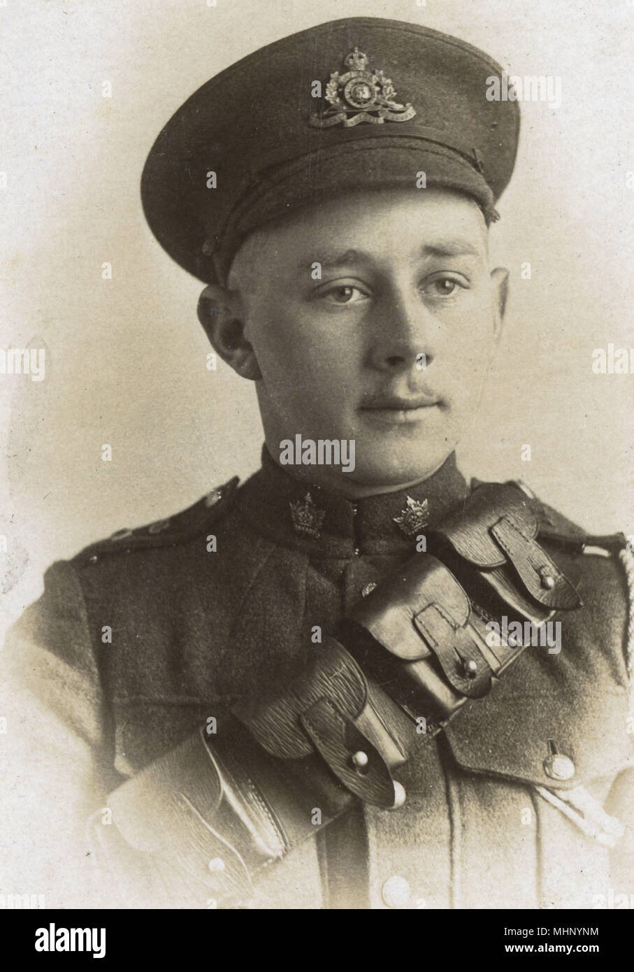 Soldier of the Canadian 53rd Field Artillery, Canadian Expeditionary Force, towards the end of the First World War.      Date: circa 1918 Stock Photo