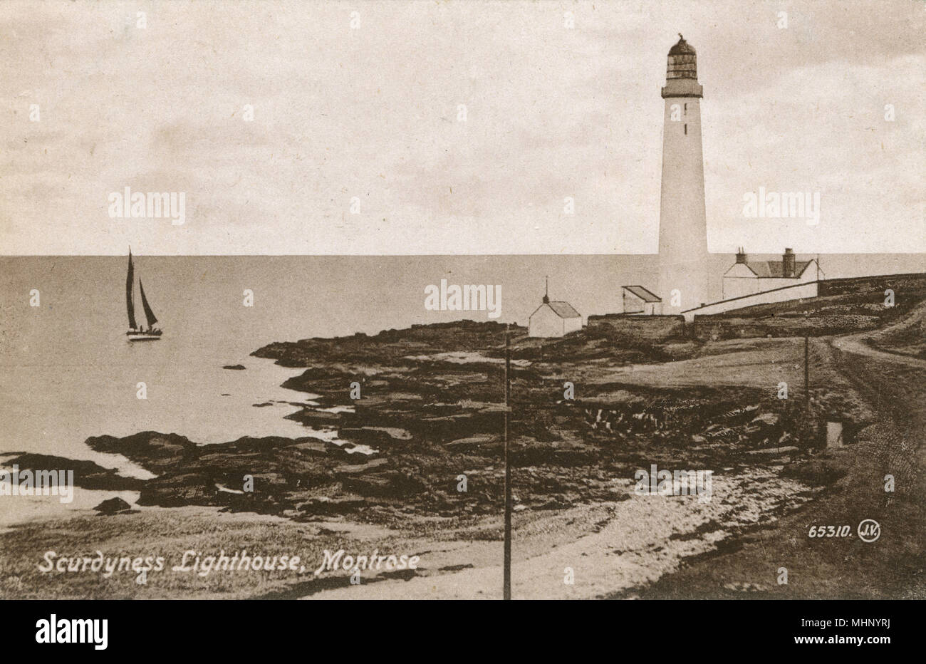 Scurdyness Lighthouse, Montrose, Scotland Stock Photo