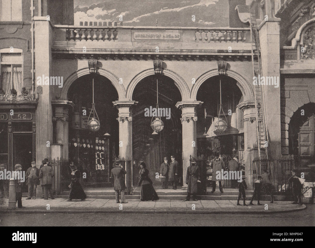 Burlington Arcade, Piccadilly. London 1896 old antique vintage print picture Stock Photo