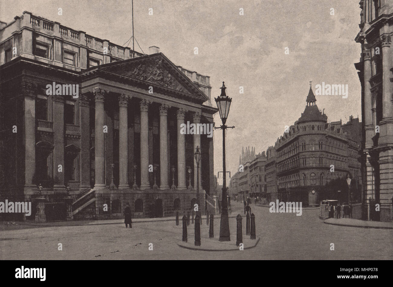 The Mansion House at early morning. London. Historic Houses 1896 old print Stock Photo