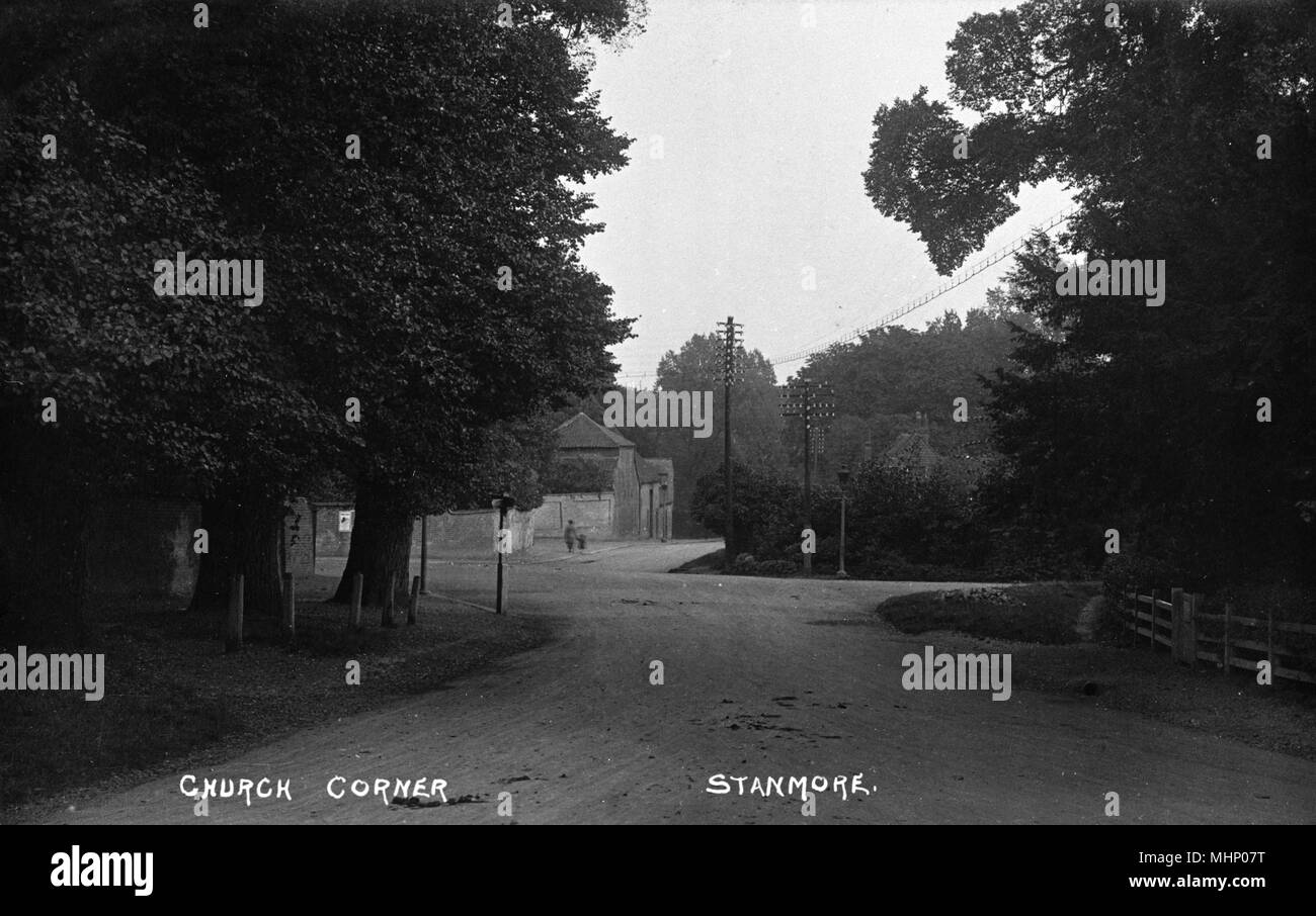Church Corner, Stanmore, Middlesex. Date circa 1910s Stock Photo Alamy
