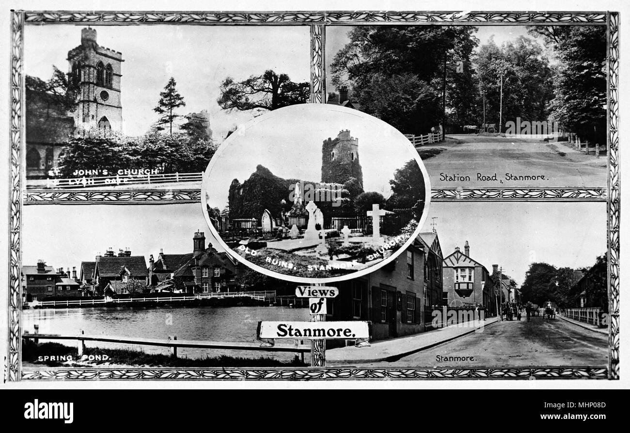 Five views of Stanmore, Middlesex Stock Photo