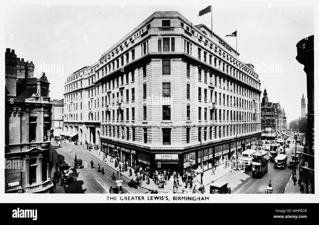 The Greater Lewis's department store, Birmingham. Date circa 1930s