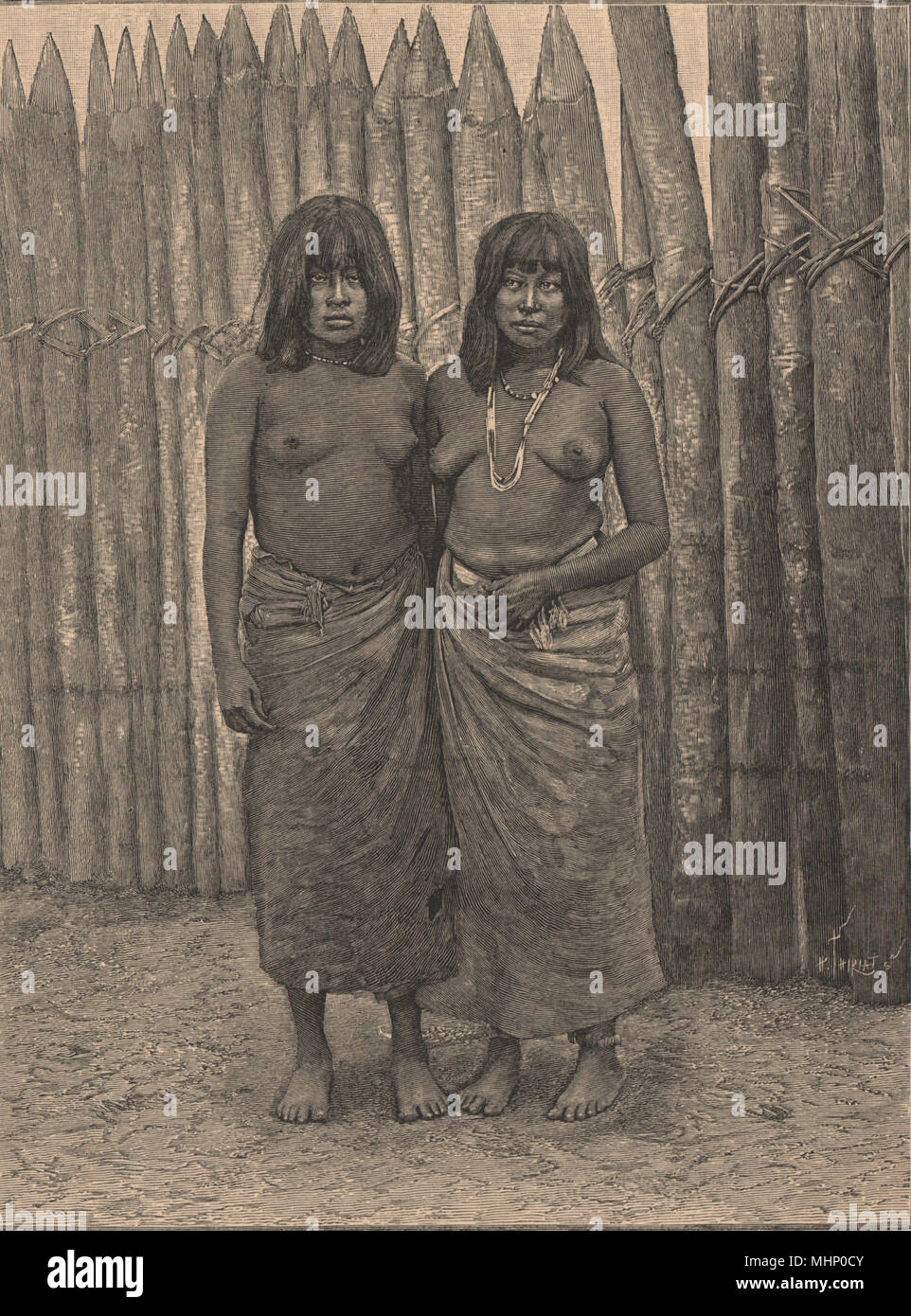 Gran Chaco Indians. Bolivia Paraguay Argentina Brazil 1885 old antique print Stock Photo