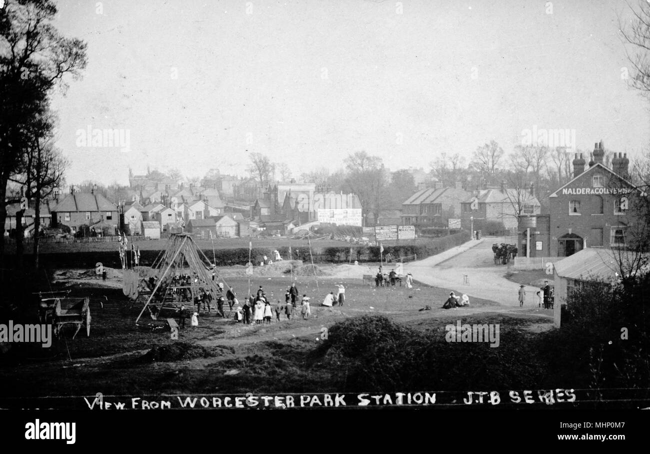 View from Worcester Park station, SW London (Surrey Stock Photo Alamy