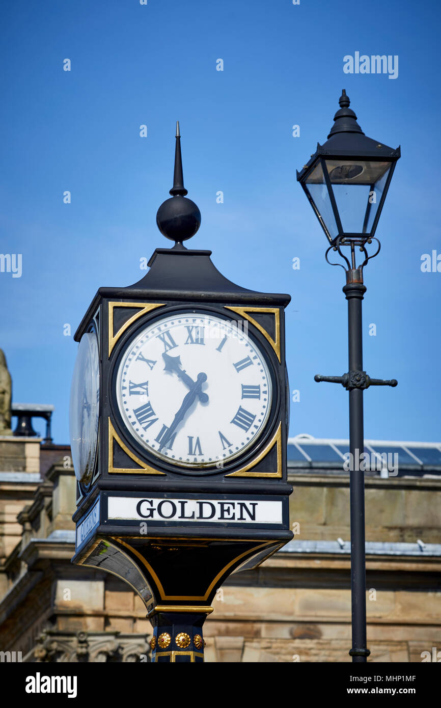 Silver Jubilee clock near Accrington Market Hall in Lancashire Stock