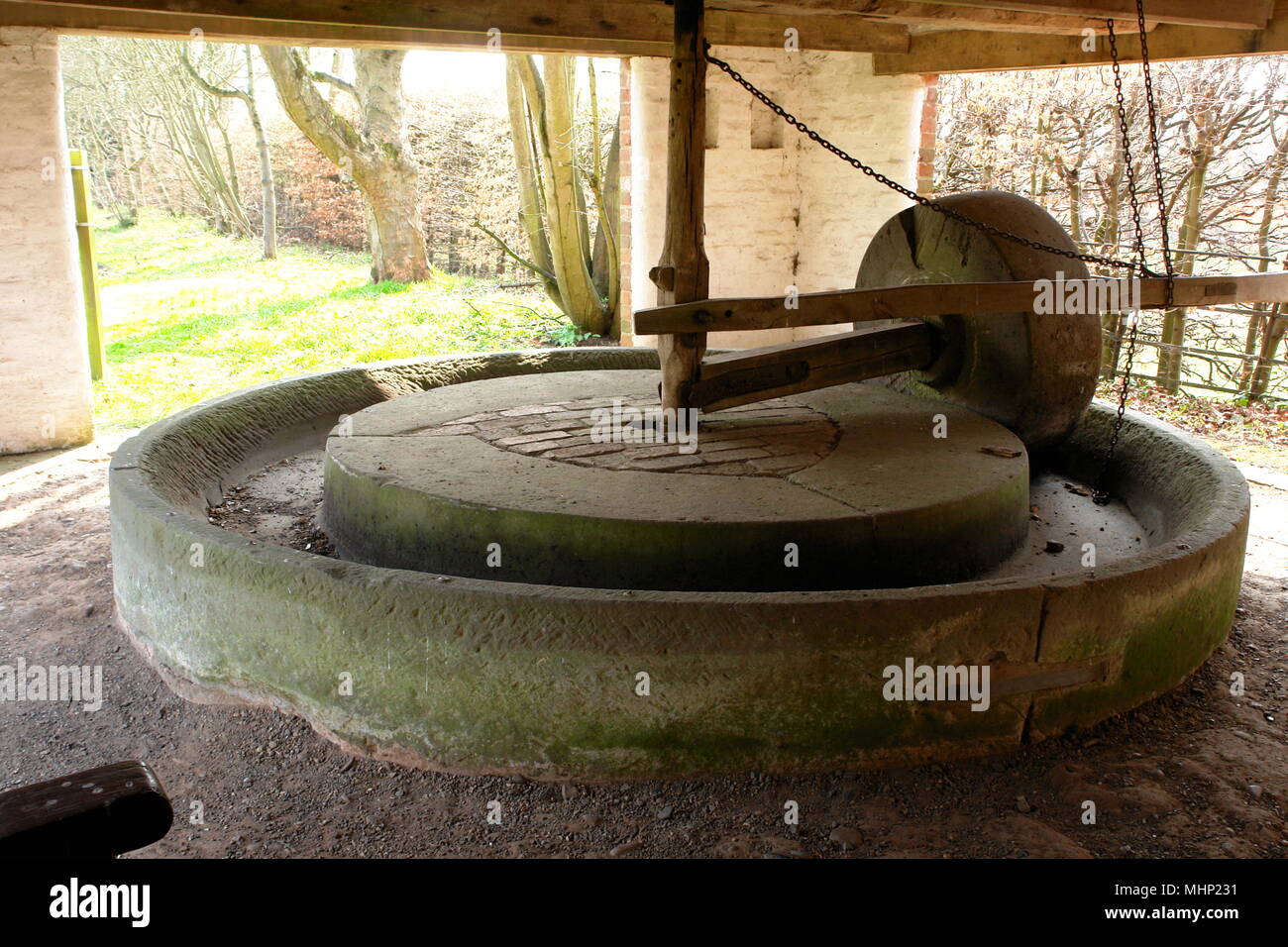 Cider Press at the Avoncroft Museum of Buildings, near Bromsgrove, Worcestershire. Stock Photo