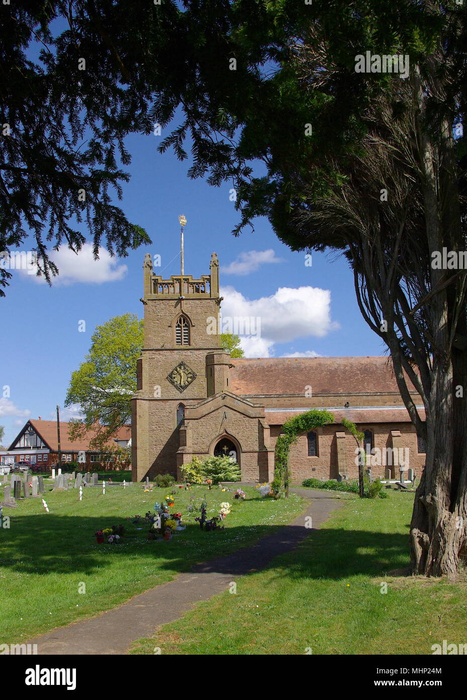 Christ Church, a Grade II listed building in Lower Broadheath, near Worcester, Worcs. Stock Photo