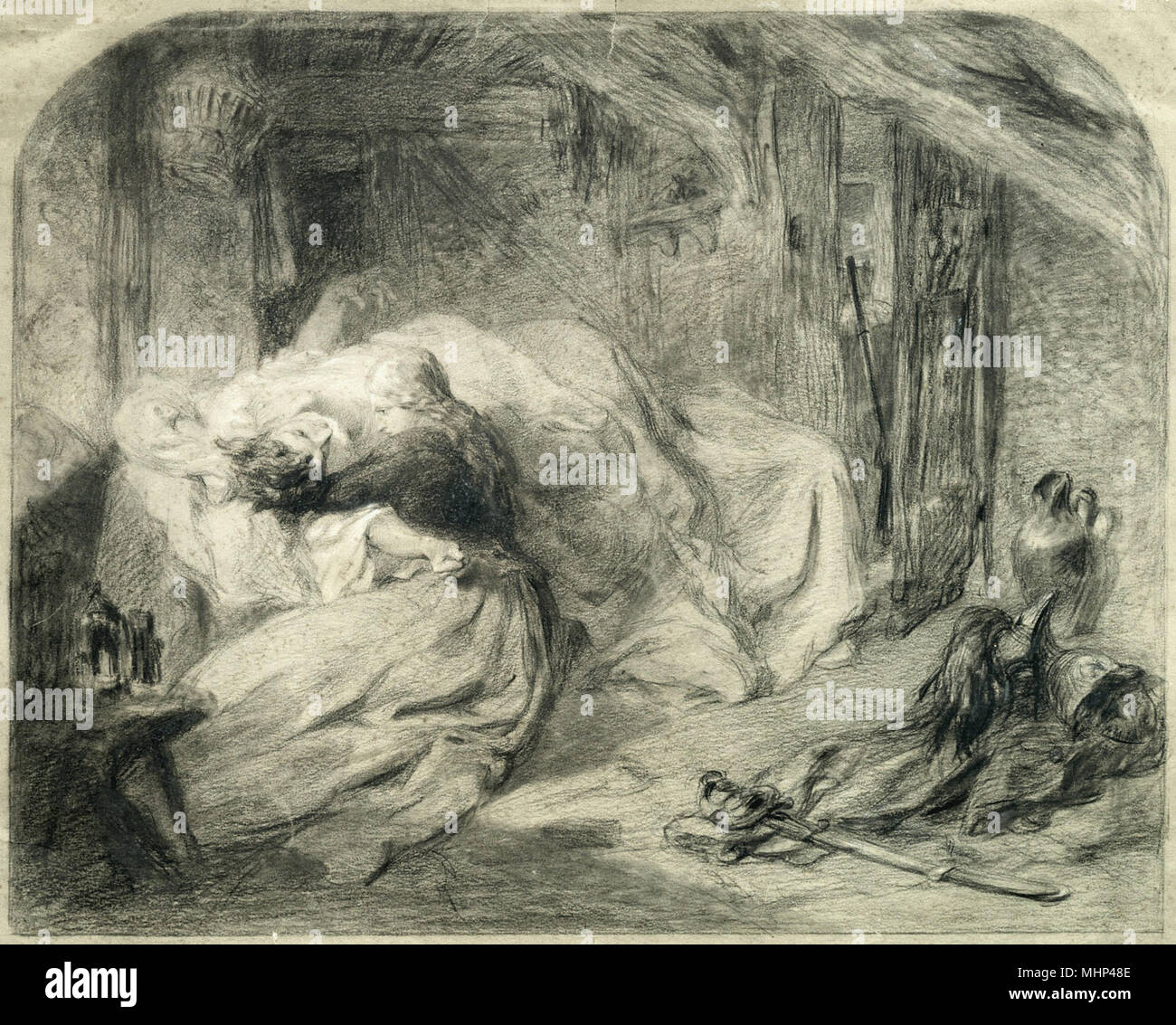 Shields Frederic James - Death of the First-Born (Study) Stock Photo
