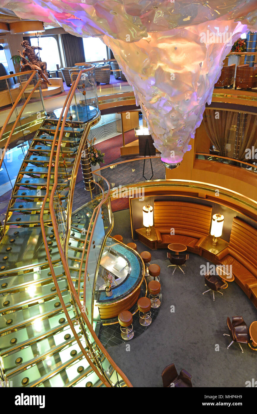 Onboard the cruise ship Eurodam on her visit to Lerwick Stock Photo