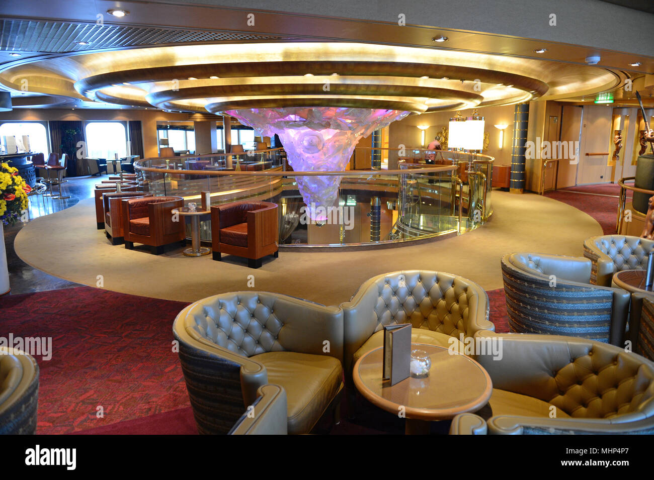 Onboard the cruise ship Eurodam on her visit to Lerwick Stock Photo