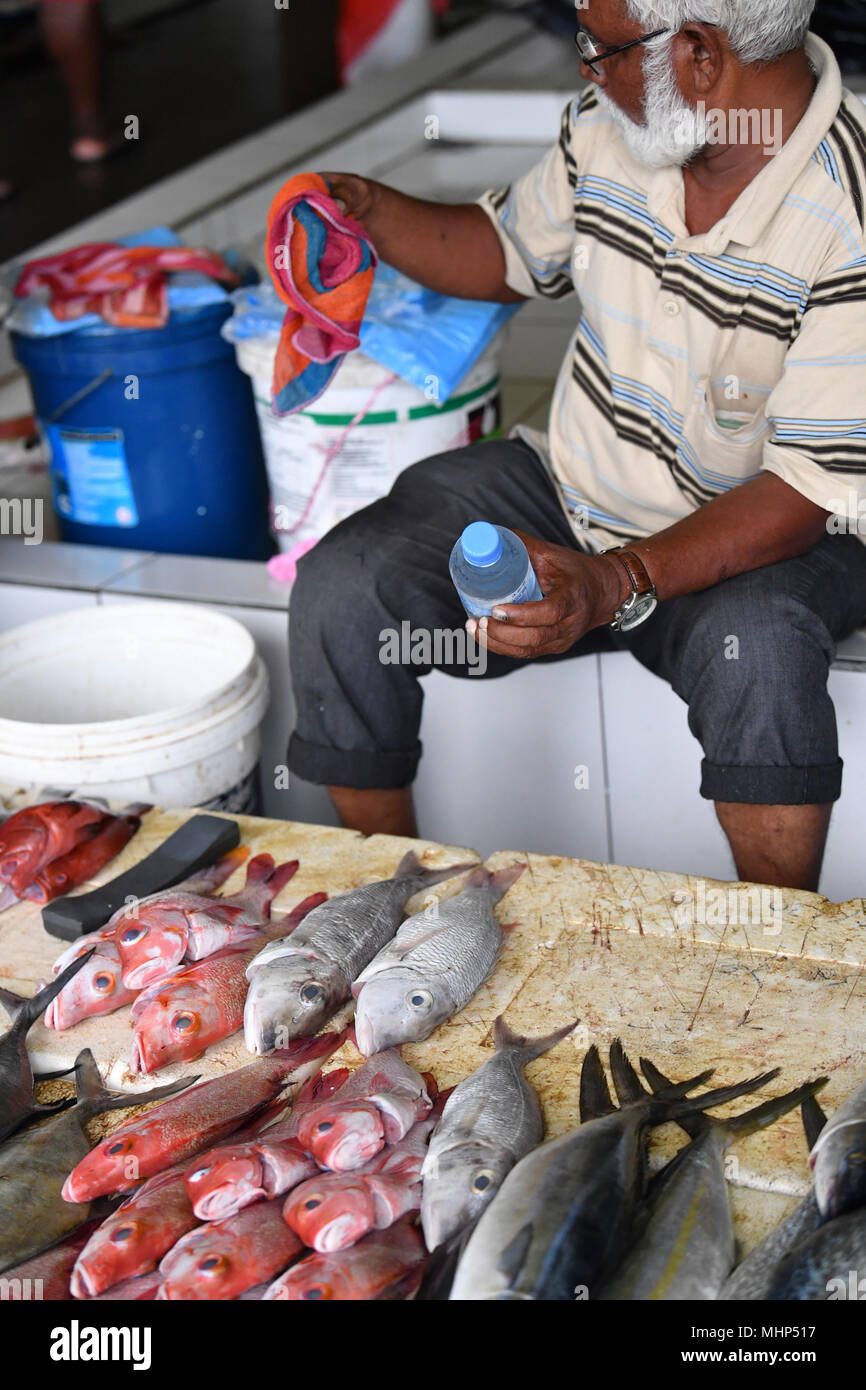 MALE, MALDIVES MARCH, 4 2017 People buying at island capital fish