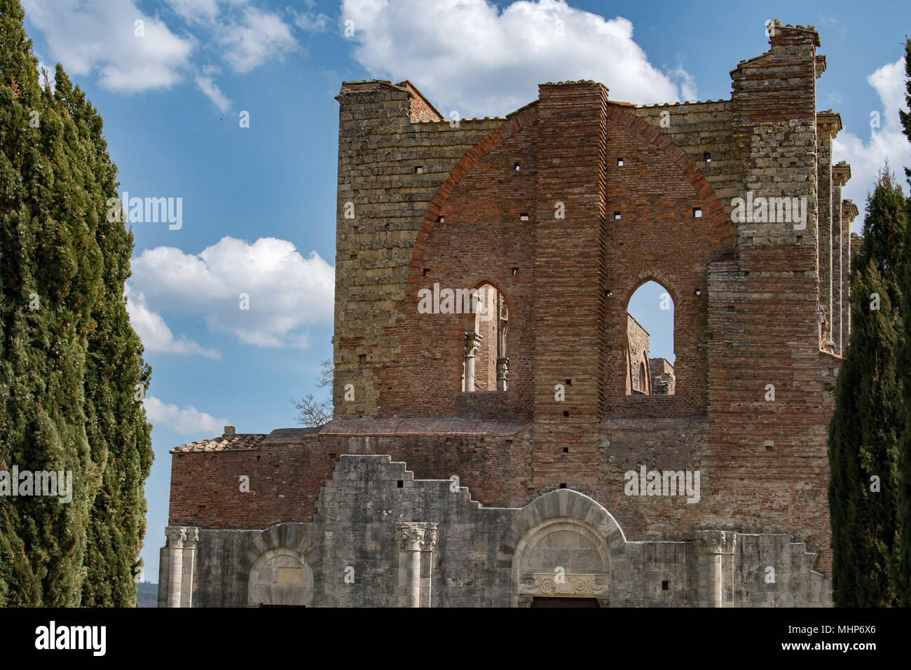 San Galgano Church Without Ceiling No Roof In Tuscany Italy Stock