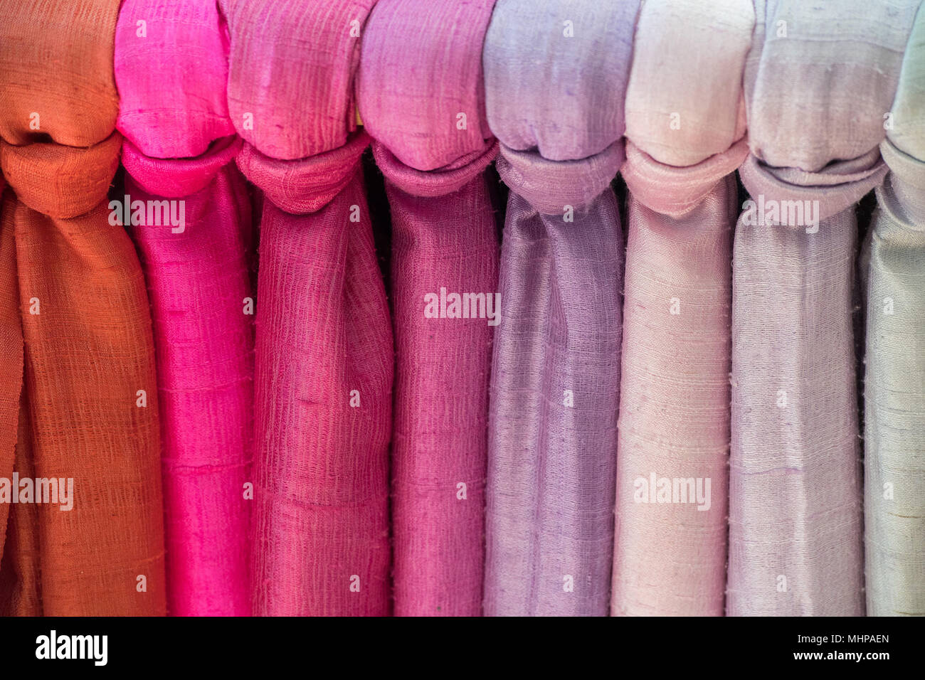 Various different colors silk fabric cloth Stock Photo - Alamy
