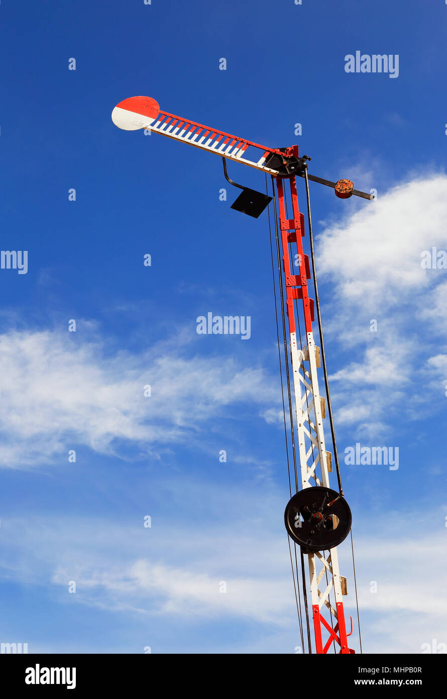 Old semaphore at the railway Stock Photo - Alamy