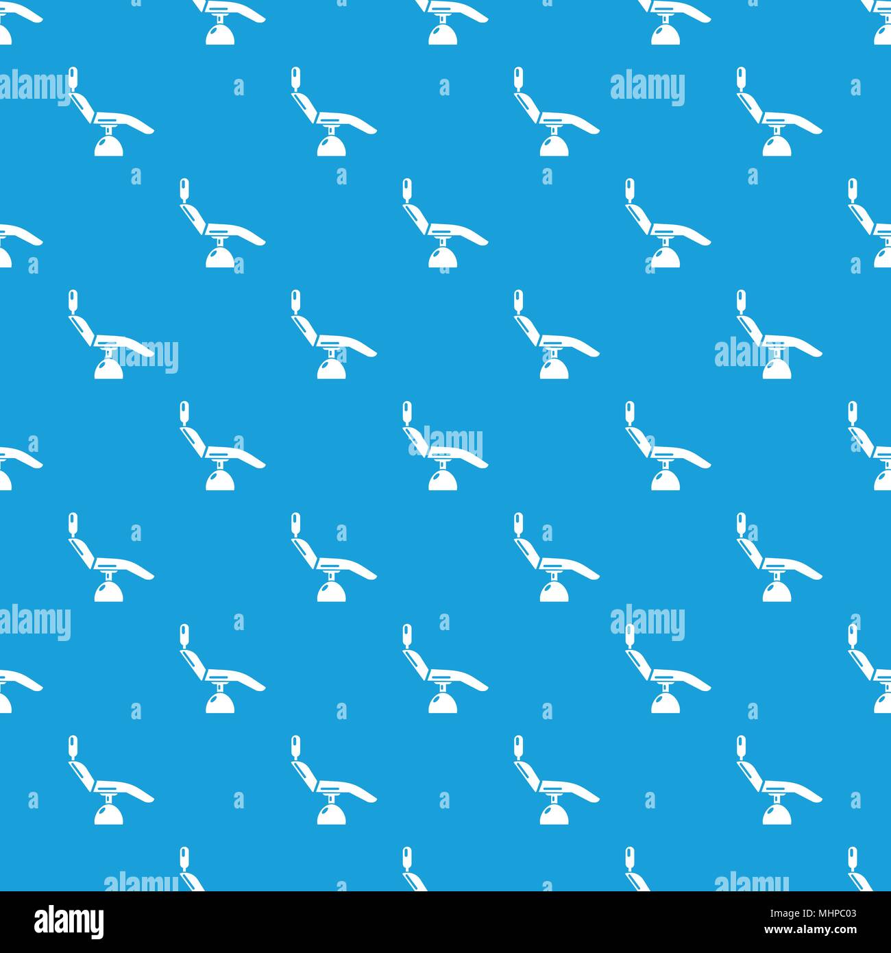 Dentist chair pattern vector seamless blue Stock Vector