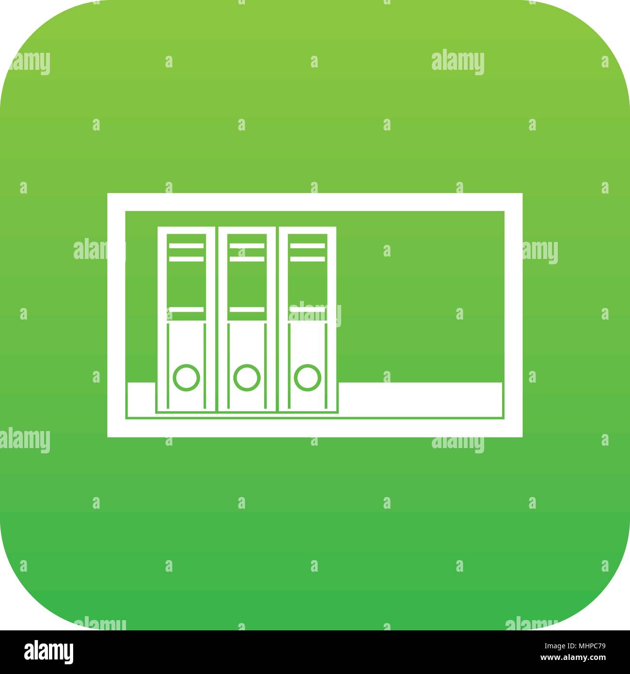 Office folders on the shelf icon digital green Stock Vector Image & Art ...