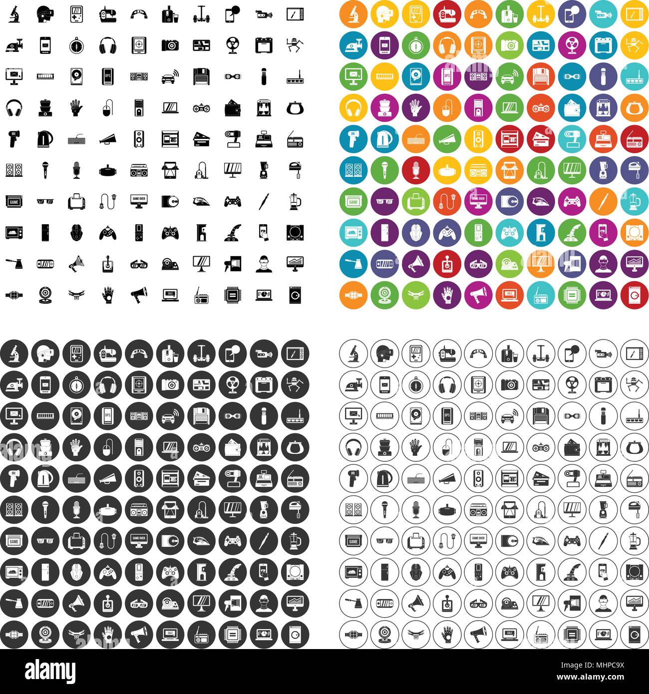 100 device app icons set vector variant Stock Vector Image & Art - Alamy