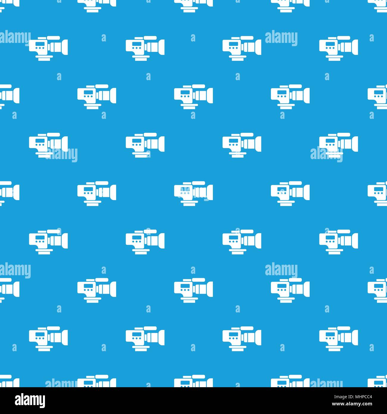 Tv camera pattern vector seamless blue Stock Vector