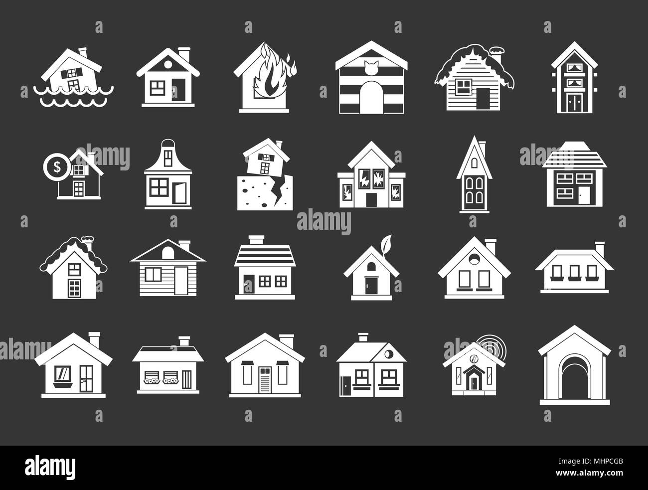 House icon set grey vector Stock Vector Image & Art - Alamy