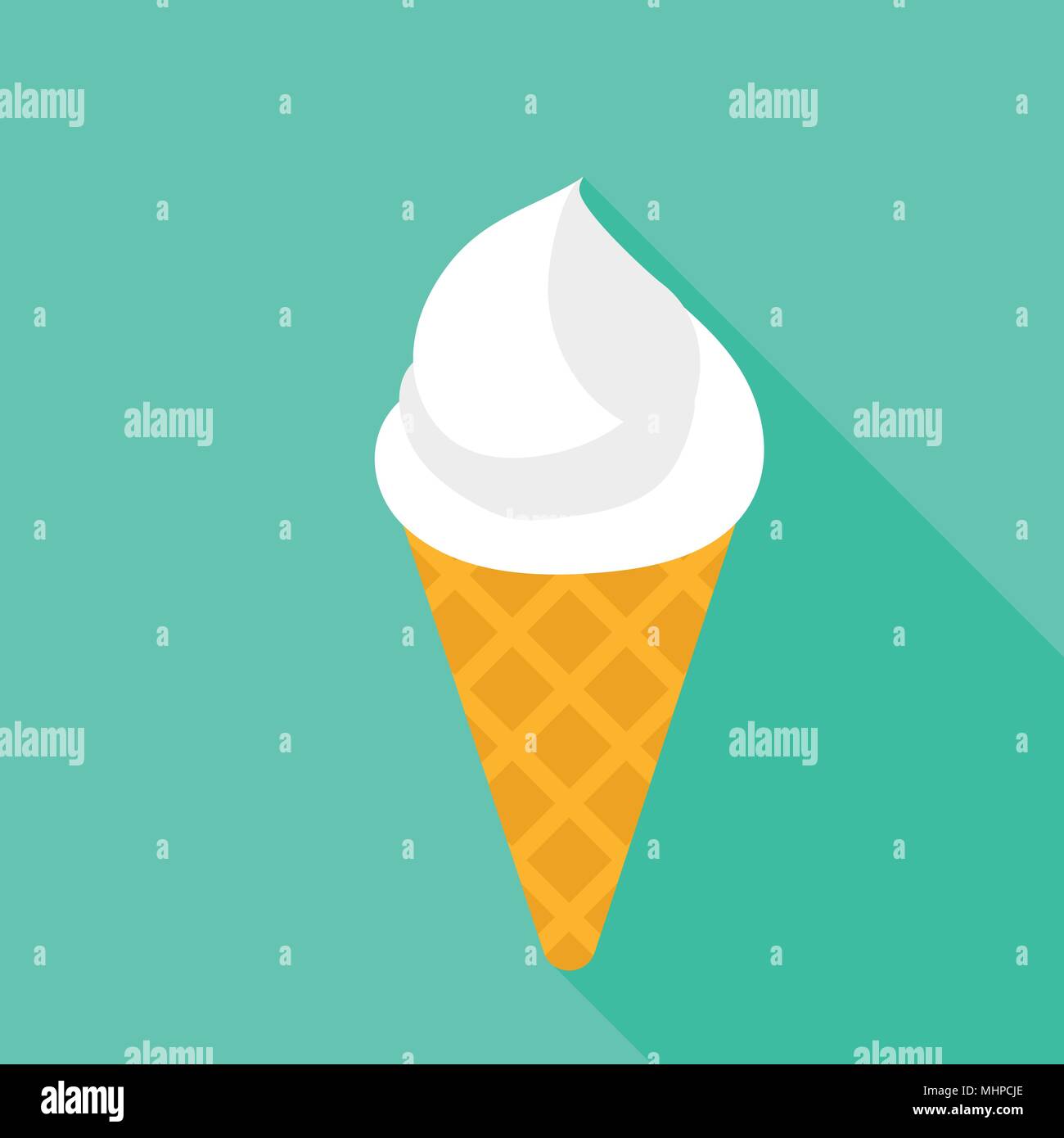 Ice cream cone icon, flat style Stock Vector Image & Art - Alamy